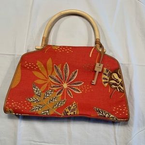 Tropical Orange Fossil Bamboo Purse
